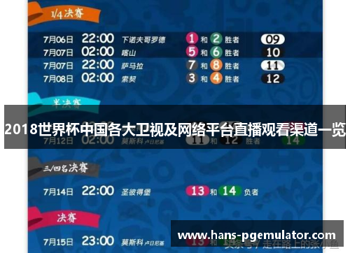 2018世界杯中国各大卫视及网络平台直播观看渠道一览