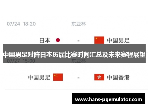 中国男足对阵日本历届比赛时间汇总及未来赛程展望